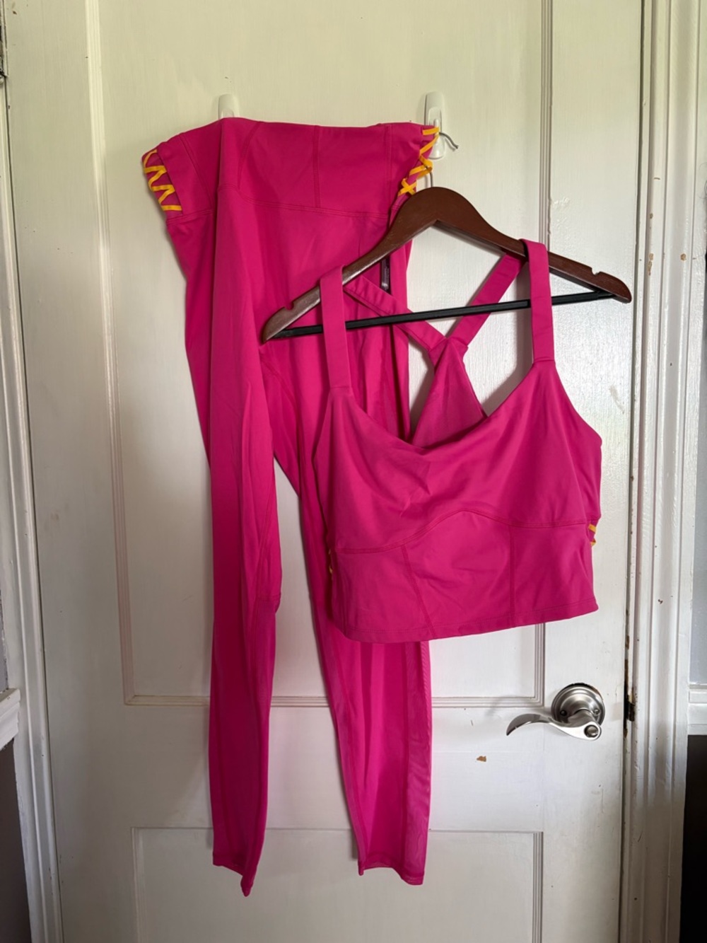 Hot Pink Adore Me Set - Crossback Sports Bra & Leggings